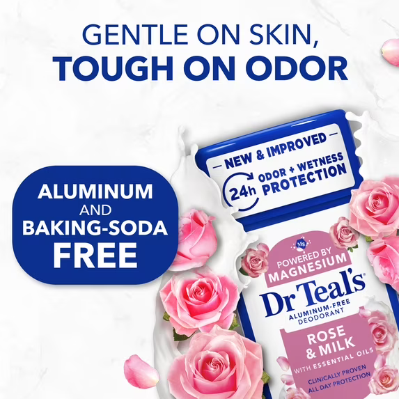 DEO DR TEALS STICK ROSE & MILK